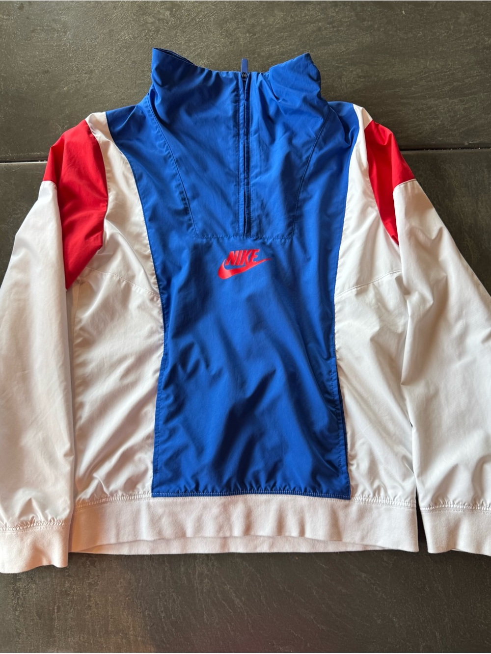 Nike youth Blue Red White Half-Zip Windbreaker - Size L